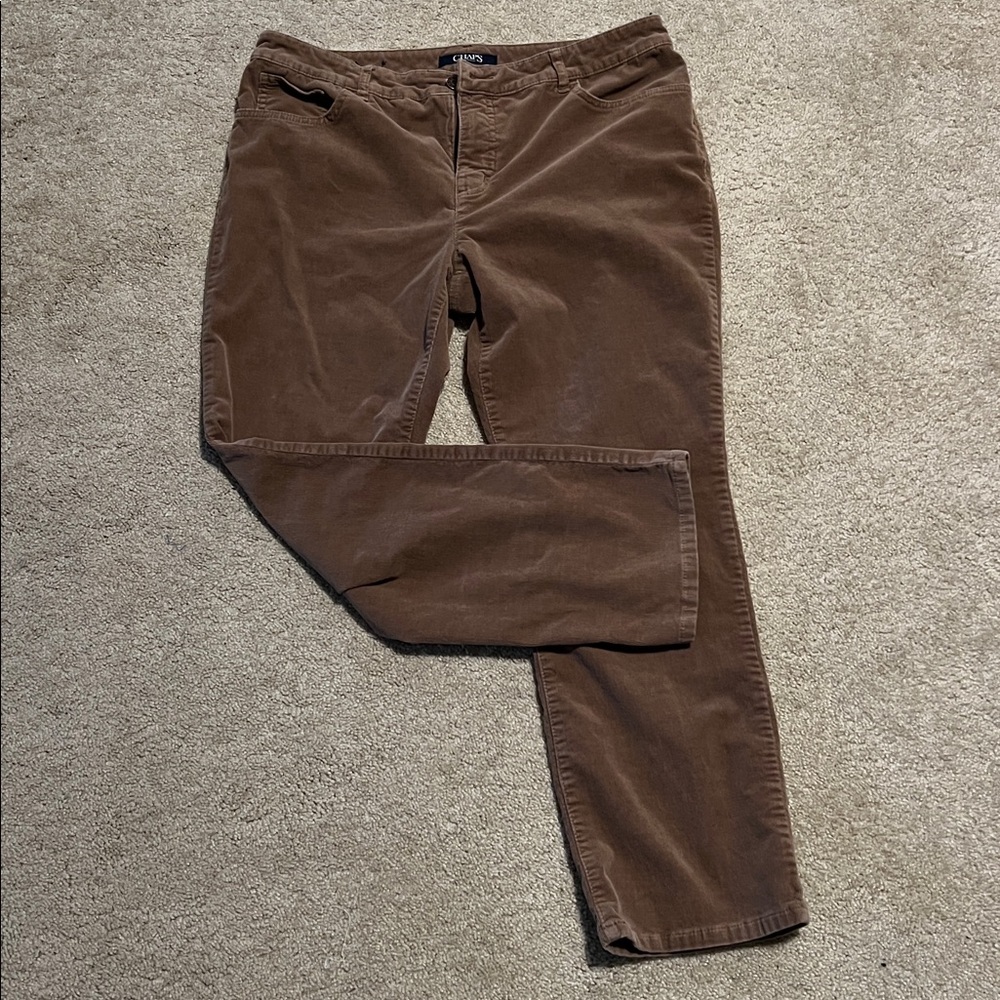 Chaps Petite Corduroy Pants - Tan Brown
